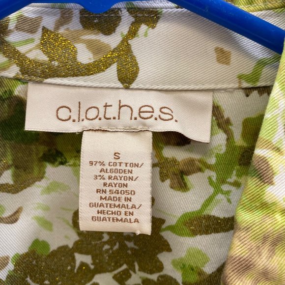 c.l.o.t.h.e.s  Fashion Jacket. Women Size Small Denim Fabric Floral Print. - Picture 4 of 10